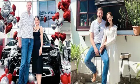 Diễn viên Lan Phương và chồng tây cao 2m thông báo tin vui